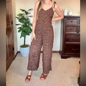 Old Navy Brown and Black Spotted Jumpsuit